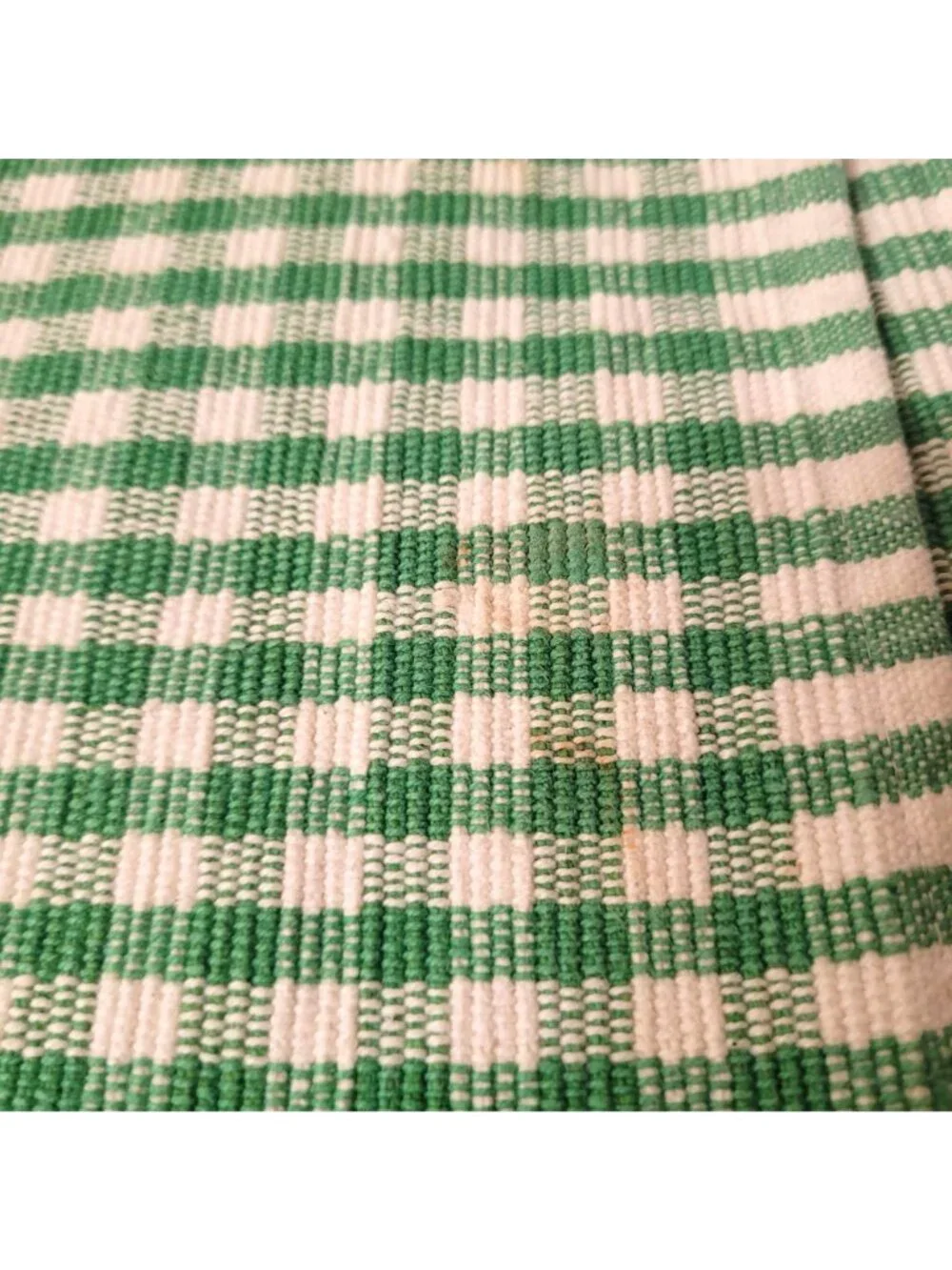Green & White Gingham Placemats Set 4 Woven Cotton Blend Farmhouse Country